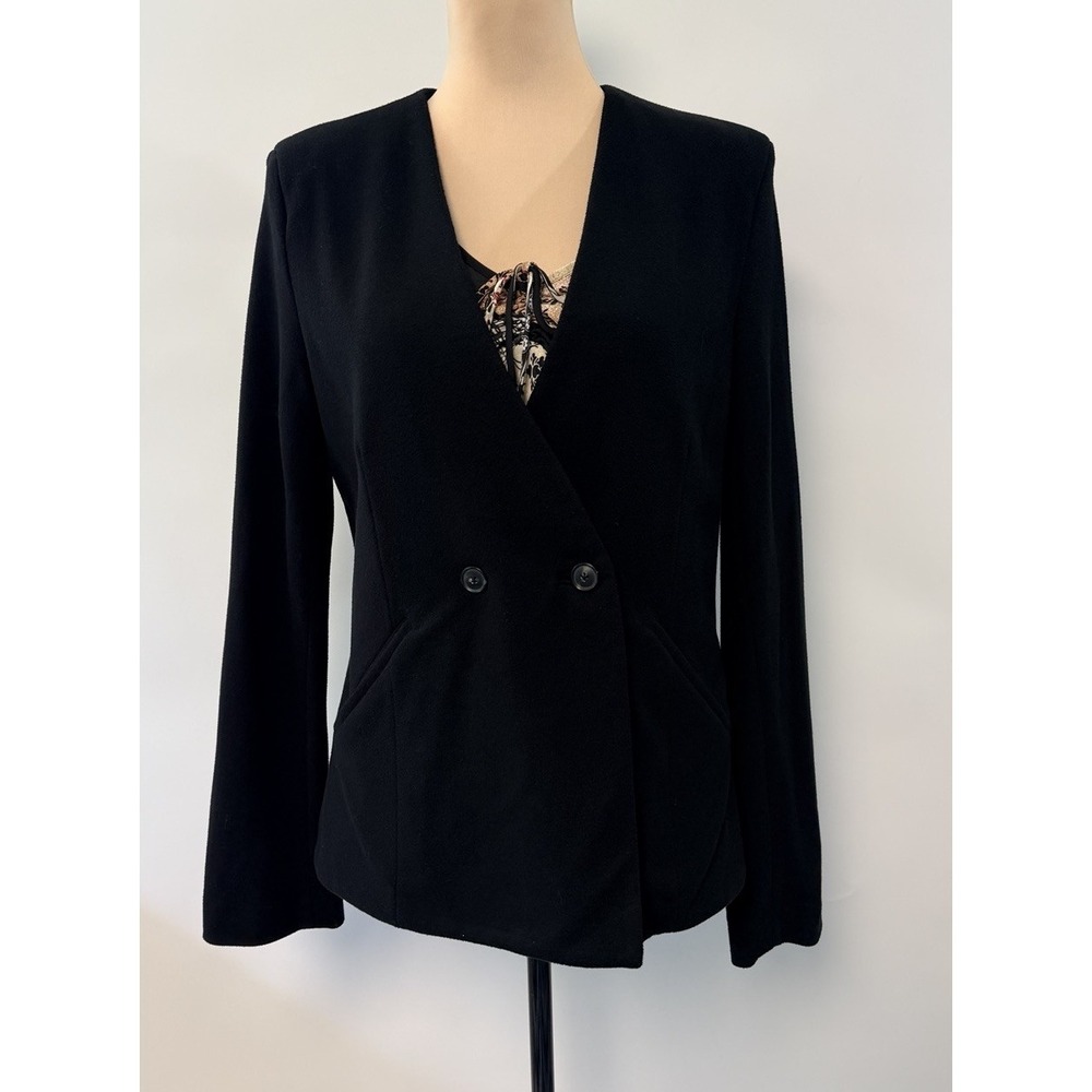 T Alexander Wang Womens Blazer Collarless Soft Fleece Minimalist Office Large